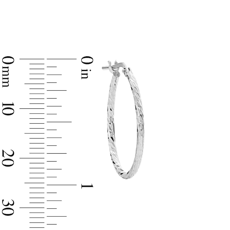 Main Image 3 of 20mm Diamond-Cut Rope Twist Hoop Earrings in Hollow Sterling Silver