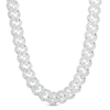 Thumbnail Image 1 of Sterling Silver CZ Baguette Cuban Chain Necklace - 20&quot;