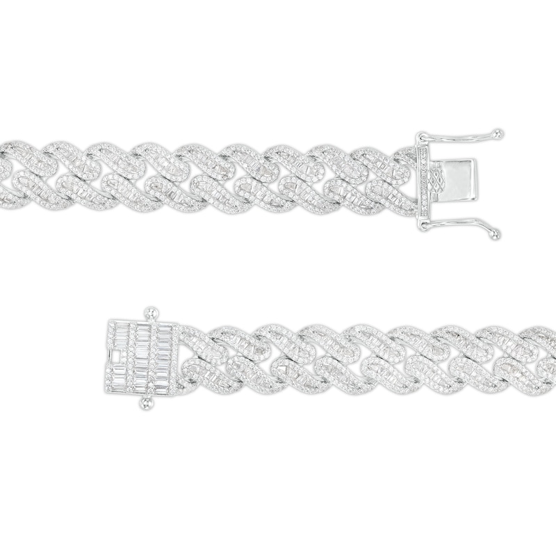 SOLID 925 Sterling Silver Baguette Tennis Bracelet ICED CZ