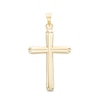 Thumbnail Image 1 of Small Rounded Cross Necklace Charm in 10K Hollow Gold