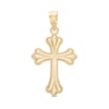 Thumbnail Image 1 of Milgrain Border Cross Necklace Charm in 10K Gold