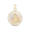 Thumbnail Image 1 of Jesus Medallion Necklace Charm in 10K Semi-Solid Tri-Tone Gold