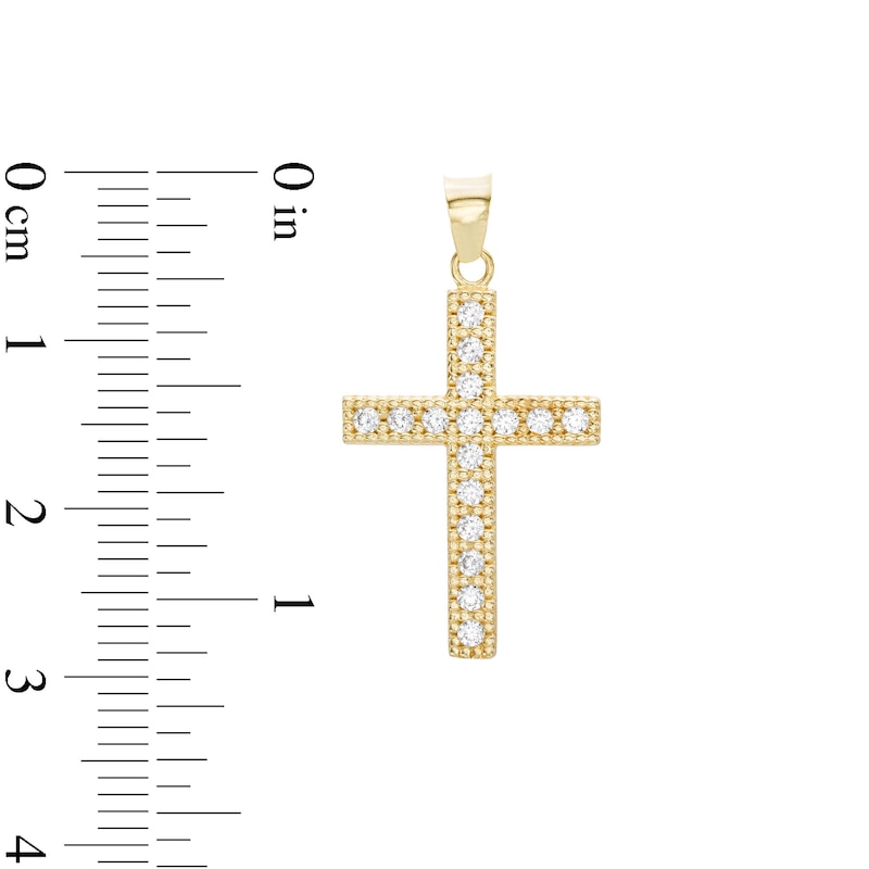 Main Image 2 of Cubic Zirconia Cross Necklace Charm in 10K Gold