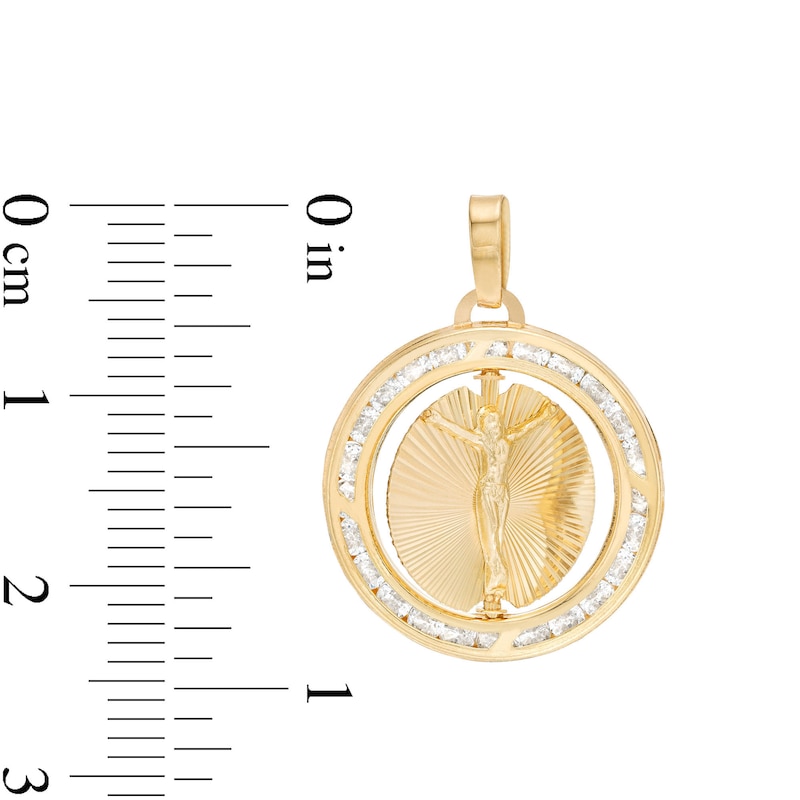 Main Image 3 of Double Sided Mary Jesus Necklace Charm in 10K Semi-Solid Gold