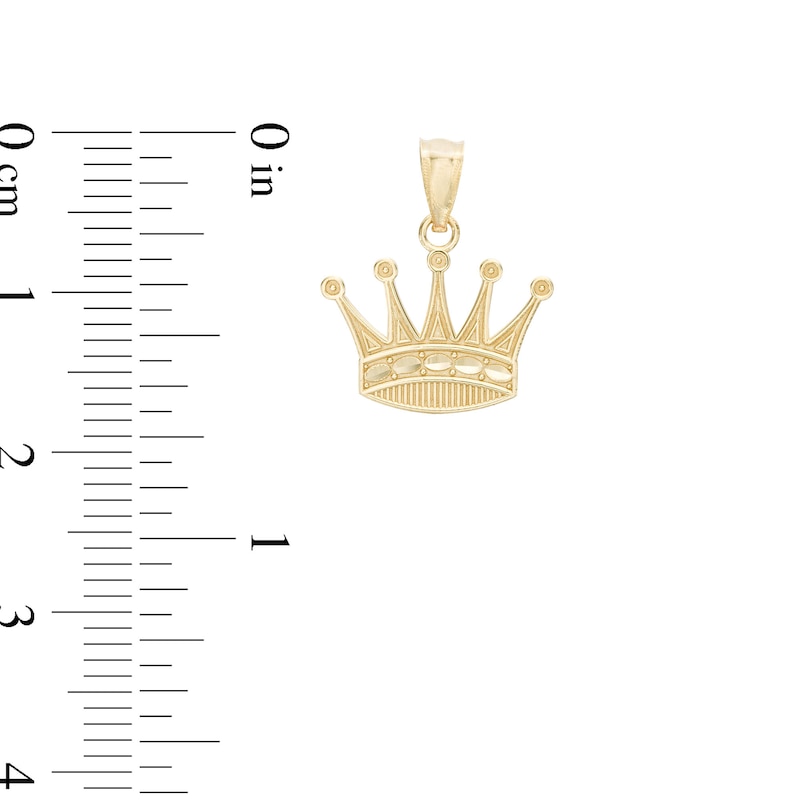 Main Image 2 of Small Crown Necklace Charm in 10K Gold