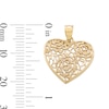 Thumbnail Image 4 of Filigree Flower Heart Necklace Charm in 10K Gold