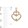 Thumbnail Image 4 of Cubic Zirconia Double Heart Necklace Charm in 10K Gold