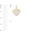 Thumbnail Image 2 of Guardian Angel Heart Two-Toned Necklace Charm in 10K Gold