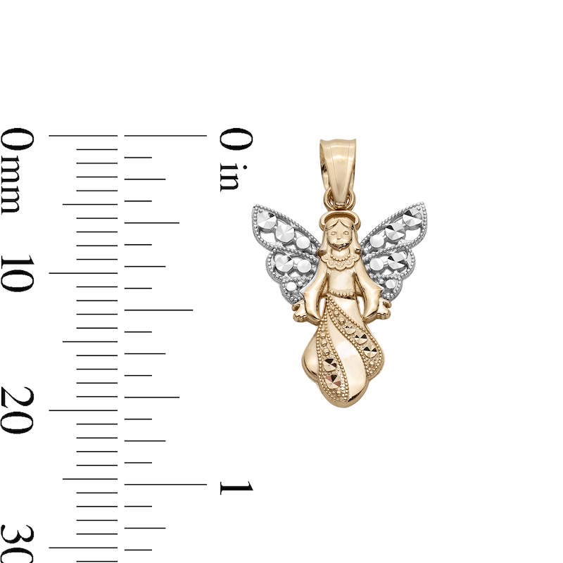 Main Image 4 of Filigree Wing Angel Necklace Charm in 10K Gold