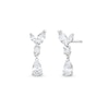 Thumbnail Image 0 of Cubic Zirconia Cluster Dangle Earrings in Semi-Solid Sterling Silver