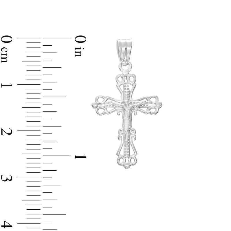 Main Image 2 of Small Lattice Crucifix Necklace Charm in Sterling Silver