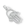 Thumbnail Image 2 of Cubic Zirconia Medium Hamsa Necklace Charm in Sterling Silver