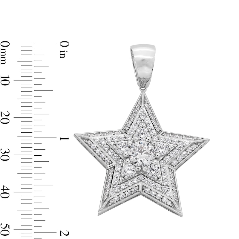 Main Image 6 of Cubic Zirconia Large Star Necklace Charm in Sterling Silver