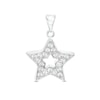 Thumbnail Image 1 of Cubic Zirconia Small Star Outline Necklace Charm in Sterling Silver