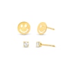 Thumbnail Image 1 of 10K CZ Stud and Smile Earring Set