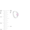 Thumbnail Image 2 of ​​​​​​​Cubic Zirconia Pink Heart Huggie Hoop Earrings in Solid Sterling Silver