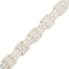 Thumbnail Image 1 of Cubic Zirconia Pavé Link Bracelet in Sterling Silver with 14K Gold Plate - 8.5&quot;