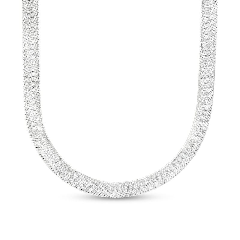 Made in Italy 8mm Herringbone Chain Necklace in Solid Sterling Silver - 18"