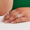 Thumbnail Image 2 of Sterling Silver ​​​​​​​1/20 CT. T.W. Diamond Cuban Link Ring