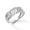 Thumbnail Image 3 of Sterling Silver ​​​​​​​1/20 CT. T.W. Diamond Cuban Link Ring