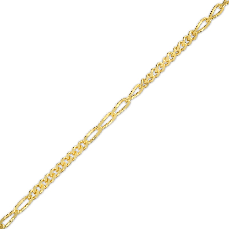 10K Gold Fancy Figaro Anklet Made in Italy