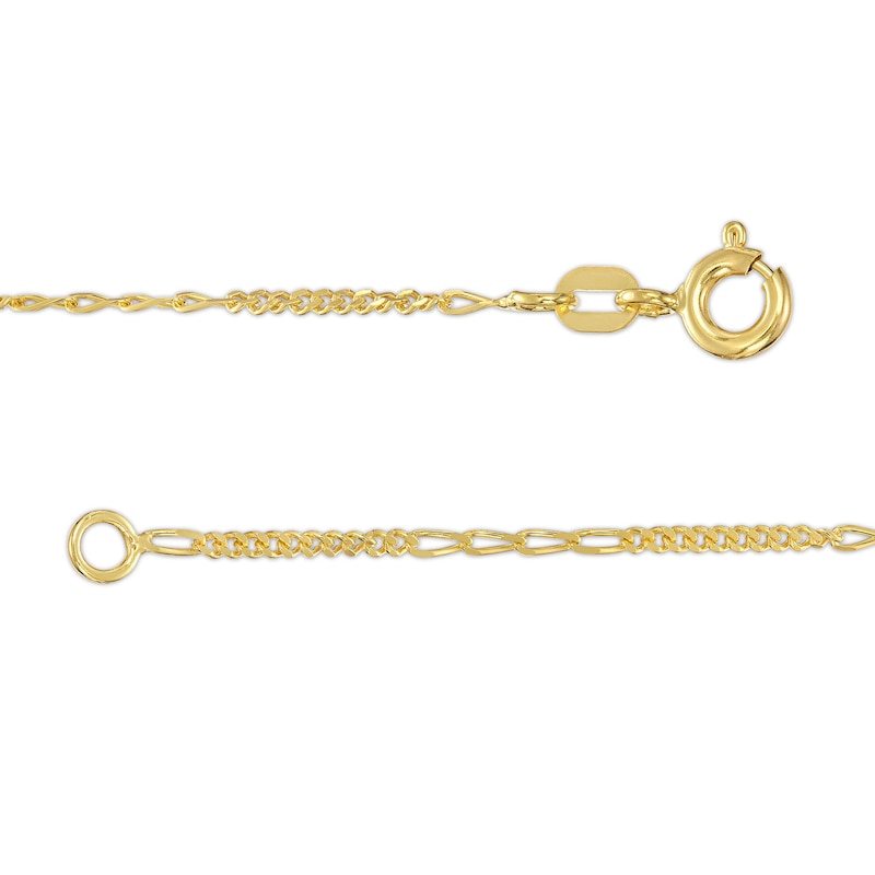 10K Gold Fancy Figaro Anklet Made in Italy