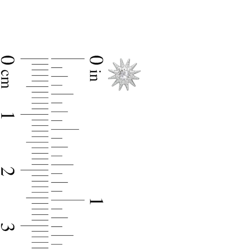 Main Image 2 of ​​​​​​​Cubic Zirconia Sunburst Stud Earrings in Solid Sterling Silver