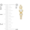 Thumbnail Image 1 of Cubic Zirconia Three Center Stone Huggie Hoop Earrings in 10K Gold