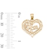 Thumbnail Image 4 of #1 Mom XO Heart Necklace Charm in 10K Two-Tone Gold