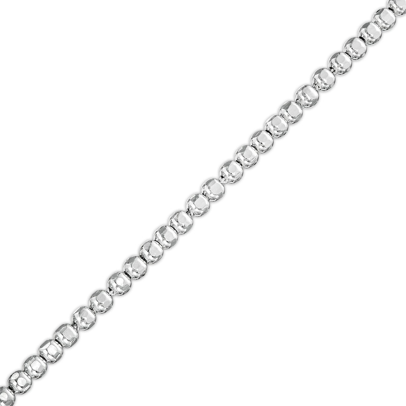 Sterling Silver Diamond Cut Bead Chain Anklet Made In Italy Banter 