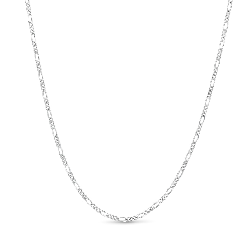 Main Image 1 of ​​​​​​​Made in Italy Diamond-Cut Figaro Chain Necklace in Solid Sterling Silver - 18&quot;