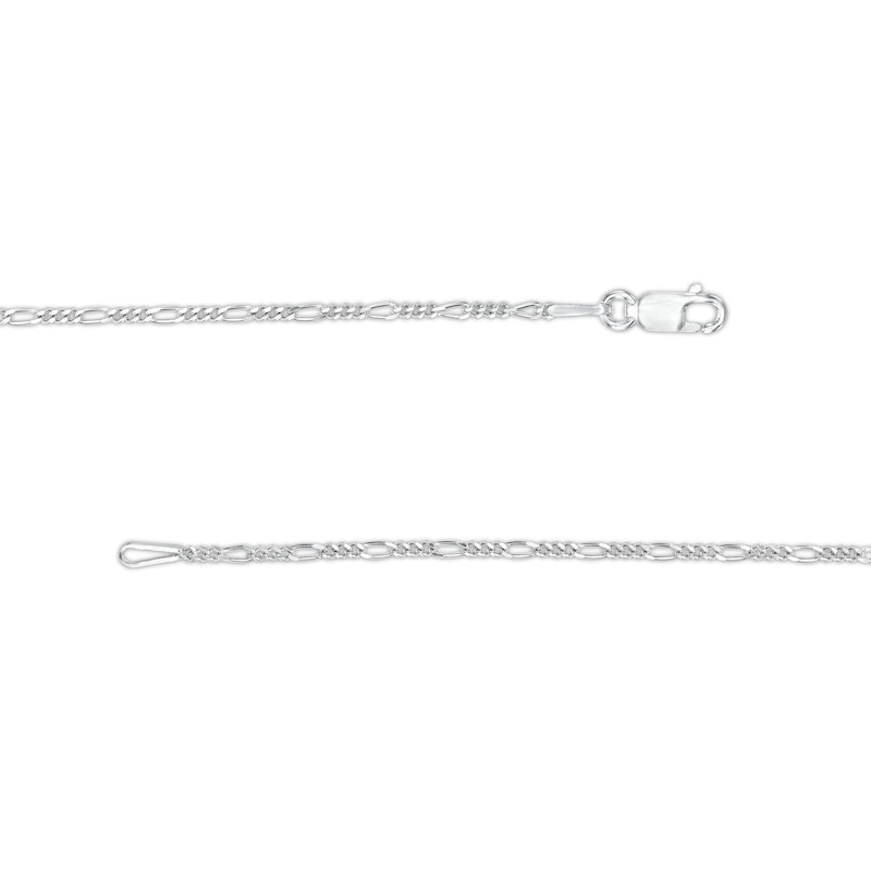 Main Image 2 of Sterling Silver Diamond-Cut Figaro Chain Made in Italy - 18&quot;