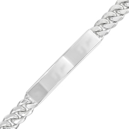 Made in Italy 7.2mm Cuban Chain ID Bracelet in Solid Sterling Silver - 9&quot;