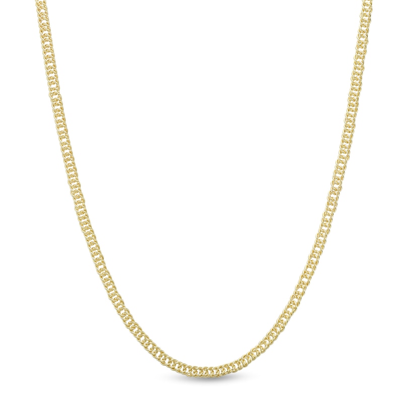 Main Image 1 of 10K Hollow Gold Double Curb Chain - 18&quot;