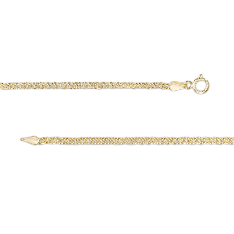 Main Image 2 of Made in Italy Double Curb Chain Necklace in 10K Hollow Gold- 18&quot;