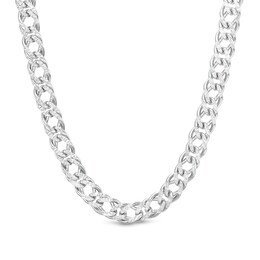 ​​​​​​​Made in Italy Diamond-Cut Curb Chain Necklace in Solid Sterling Silver - 22&quot;