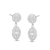 Thumbnail Image 1 of Cubic Zirconia Round and Marquise Halo Fancy Dangle Earrings in Solid Sterling Silver