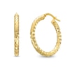 Thumbnail Image 1 of 30mm Square Diamond-Cut Hoop Earrings in 10K Tube Gold