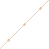 Thumbnail Image 1 of Cubic Zirconia Flower Station Chain Anklet in 10K Semi-Solid Gold - 10&quot;