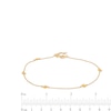 Thumbnail Image 2 of Cubic Zirconia Flower Station Chain Anklet in 10K Semi-Solid Gold - 10&quot;