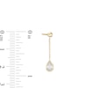 Thumbnail Image 2 of Cubic Zirconia Bezel Pear Dangle Chain Earrings in 10K Solid Gold