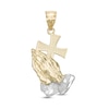 Thumbnail Image 1 of Praying Hands Cross Two-Tone Necklace Charm in 10K Gold