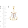 Thumbnail Image 1 of Crucifix Anchor Tri-Tone Necklace Charm in 10K Gold