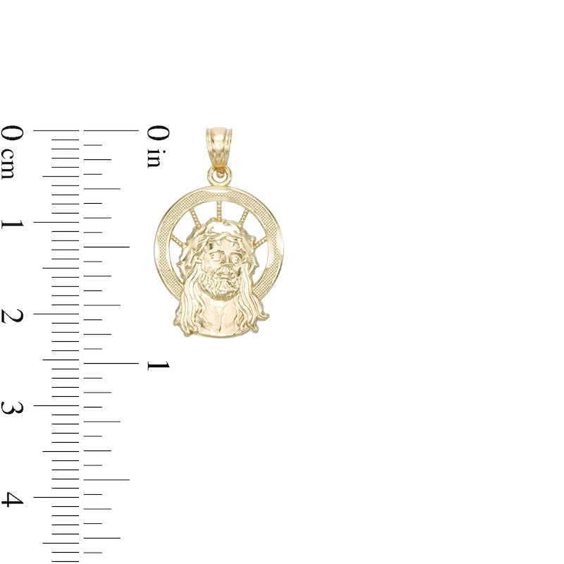 Jesus Head Holy Necklace Charm in 10K Gold