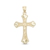 Thumbnail Image 0 of Nugget Texture Flare Cross Necklace Charm in 10K Gold