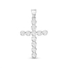 Thumbnail Image 0 of Cubic Zirconia Bezel Set Cross Necklace Charm in Sterling Silver