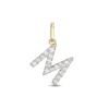 Thumbnail Image 1 of Cubic Zirconia Small Pavé M Initial Necklace Charm in 10K Gold