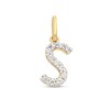 Thumbnail Image 1 of Cubic Zirconia Small Pavé S Initial Necklace Charm in 10K Gold