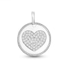 Thumbnail Image 1 of Cubic Zirconia Pavé Heart Medallion Necklace Charm in Sterling Silver