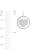 Thumbnail Image 2 of Cubic Zirconia Pavé Heart Medallion Necklace Charm in Sterling Silver